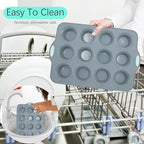 To encounter 2Pack Silicone Muffin Pan with Metal Frame, 12 Cup Regular Size Cupcake Pan, Non-Stick Baking Tray, Food Grade Baking Molds for Oven, Dishwasher Safe