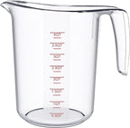 DaYammi Measuring Cups 4-Piece, Unbreakable Food-Grade Plastic Measuring Cup for Dishwasher, 16-Cup Liquid Measuring Cups for Prepping, Baking, Cooking, Readable Markings, 4-Quart/4L, Clear