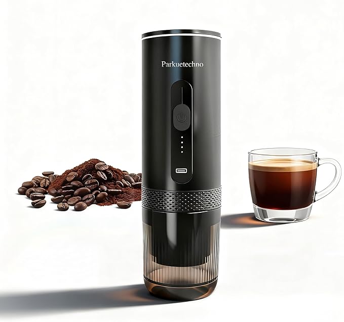 Portable Electric Espresso Machine, Travel Coffee Maker for Camping, Car Coffee Maker Self-Heating With Ground Coffee