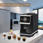 DR.COFFEE C12 Fully Automatic Coffee Machine, Espresso Machine With Ceramic Flat Burrs, 9 Grind Size Options, 7” HD Large Touchscreen, 4 Water Tank for Office Use