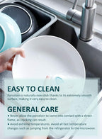 Teocera Pasta Bowls, Large Salad Bowls, Porcelain Bowl Set, Wide and Shallow, Microwave and Dishwasher Safe, 35 Ounce - Set of 4, White