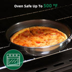 MOMOSTAR Hybrid Nonstick 6-Piece Frying Pan Set, 8, 10 and 12-Inch Cookware Sets with Tempered Glass Lids, Dishwasher & Oven Safe, Induction Ready, Compatible with All Cooktops