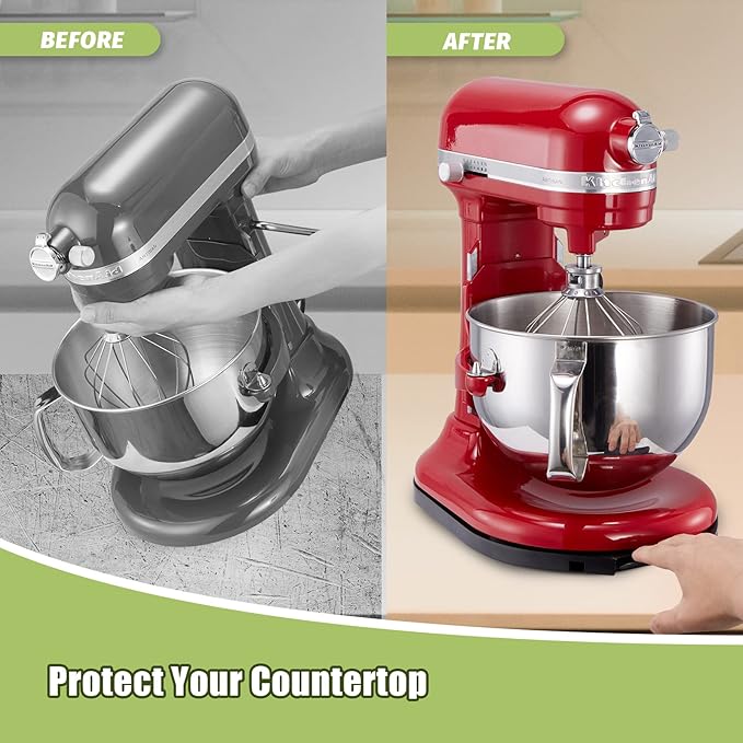 Mixer Sliding Tray for KitchenAid 5-8 Qt Bowl Lift Stand Mixer - Metal Rolling Tray Kitchen Countertop Appliance Slider Storage Moving Caddy with Wheel for KitchenAid 5-8 Qt Stand Mixer