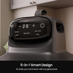 Kismile Roasti 5-in-1 Portable Glass Air Fryer, 2.6QT & 4.7QT Dual Glass Containers with Lids, Compact & Portable Design for Crispy, Roasted, and Warmed Meals – Dishwasher & Freezer Safe (Dark Grey)