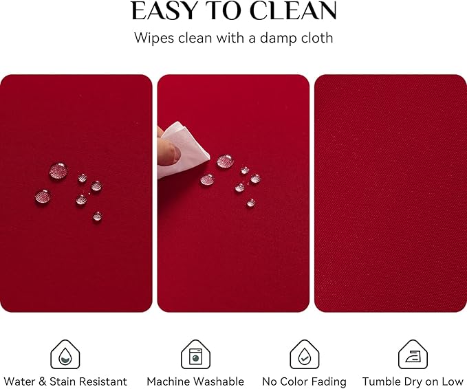 Softalker Rectangle Tablecloth, Waterproof & Stain Resistant Square Table Cloths Wrinkle Free Fabric Washable 210GSM Polyester Table Cover for Dining/Party/Outdoor - 70 x 70 inch,Red