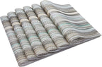 PIGCHCY Stylish Placemats for Dining Table Set of 6, Thicker and Tighter Cross-Woven Placemat Non-Slip Vinyl Washable Table Mats (Multi Teal)