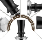 24pcs Espresso Tamper Set, Barista Tools Kit for Coffee Machine, Spring-Loaded 304 Stainless Steel Base 30lbs Coffee Calibrated Tamper Tools for Enjoying cafes Home Office hotels(53mm)