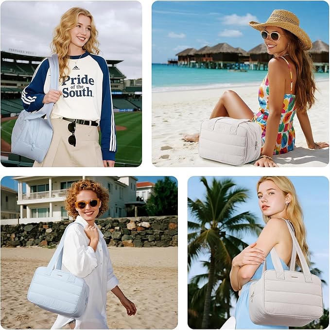 Lunch Bag Women，Freezable Lunch bag，Built-in Ice Pack Small Cooler，Cute Lunch Bags for Women ，Waterproof and Durable，Suitable for Work, Picnics, Travel, and Meal Preparation（Light Blue）