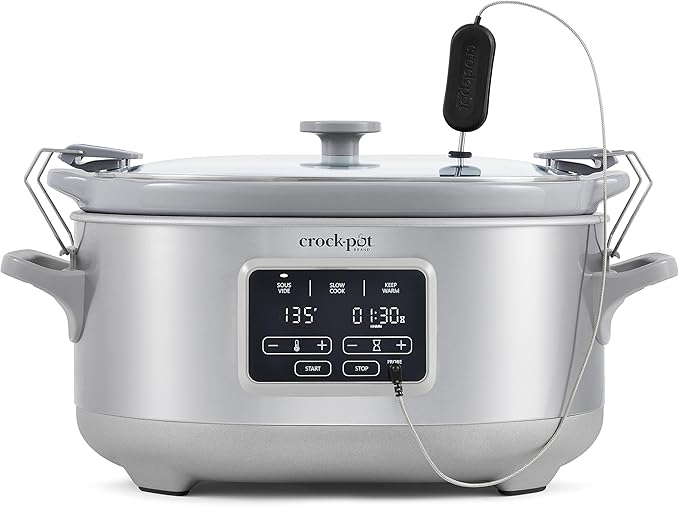 Crockpot Programmable 7-Quart Cook & Carry Slow Cooker with Sous Vide Stainless Steel