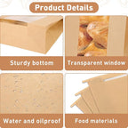 60-Pack Bread Bags for Homemade Bread Sourdough Bread Bags with Tin Tie Tab Lock, Kraft Paper Bakery Bag with Window and Label Seal Stickers for Packaging Baked Food Bread Storage (13.7''x8.2''x3.5'')