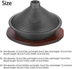 Cast Iron Moroccan Tagine Pot with Tray, Non-Stick Tagine with Conical Lid Induction Compatible Gas Stove Kitchen Essential(Size:28)