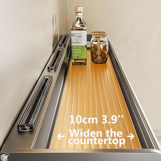 Hanging Wall Mount knife Wall Mount,Condiment Cup, Space-Saving Knife Rack with Hooks, Kitchen Organizer Storage Shelf for Utensils Spatula Spoon, Kitchen Utensil Hanger (Grey, 40cm+5Cups+8Hooks)