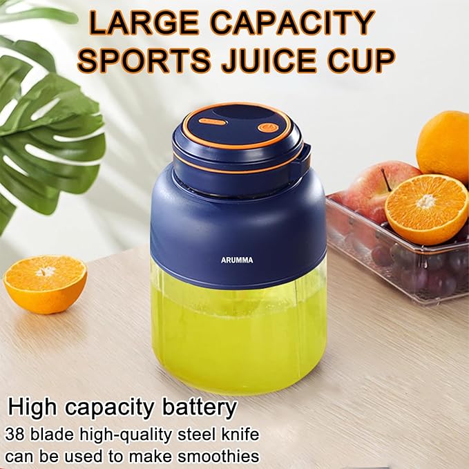 Portable Smoothie Blender for Smoothies & Shakes 43oz 1300ML USB Charging Cordless Powerful Blades Blending Portable Juice Cup Blender for Small Ice Fruit Vegetable Crush Kitchen Gym Outdoor