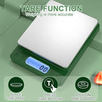 Digital Food Scale for Food Ounces and Grams，YONCON 3000g/0.1gram Accuracy Multifunctional Kitchen Scale for Cooking, Baking | Small Size for Easy Storage | Tare Function