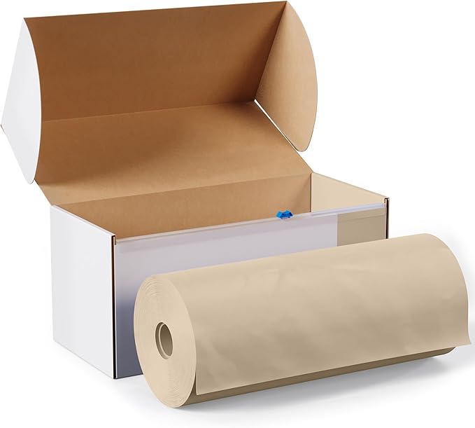 Exquisite Party Solids 54 Inch X 300 Feet Ivory Plastic Table Cover Roll in A Cut - to - Size Box with Convenient Slide Cutter. Cuts Up to 36 Rectangle 8 Feet Plastic Disposable Tablecloths