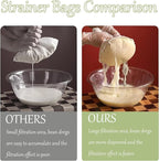 5PCS Ultra Fine Mesh Strainer Bags, Cheese Cloth Bags for Straining, Reusable Nylon Cheese Cloth Filter Bag for Filter NutMilk, Coffee, Milk, Butter, Juices and Fresh Cheese (Medium)