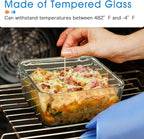 NUTRIUPS 2.6QT Square Glass Baking Dish with Lid, 8×8 inches Deep Square Baking Dish with Lid, Glass Baking Dishes for Oven