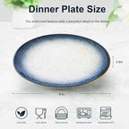 8” Stoneware Coupe Appetizer Plates with Reactive Glaze Finish, Dishwasher Microwave Oven Safe, for Salad, Dessert, Steak, Pasta (set of 6) (8" reactive glaze plates)