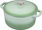 Enameled Cast Iron Dutch Oven Pot with Lid, for Bread Baking, Round Bread Oven- include Sourdough Bread Baking Supplies Set, 4.5QT, Green