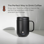 Ciups - Smart Heated Coffee Mug, 16 oz, 4-Hour Battery Life, Cup Warmer, Self Heating, Temperature Control, LED Display, Black