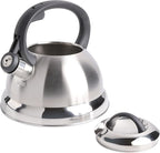 Mr. Coffee Flintshire 1.75-Quart Stainless Steel Whistling Tea Kettle – Brushed Satin Finish Stove-Top Kettle for Boiling Water