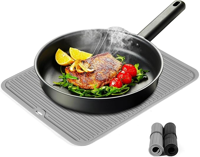 Silicone Trivet Mat Extra Large Heat Resistant Non-Slip Pot Holder Multi Purpose Kitchen Hot Pad for Hot Dish Mat Utensil Drying Rack 14.2"×11 "