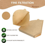 Niveaya 200 Count Coffee Filters #4, Unbleached Natural Brown Coffee Filters 8-12Cup, Disposable Cone Paper Fliters for Pour Over and Drip Coffee Maker