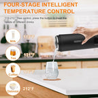 Portable Electric Kettle （110V）, Travel Tea Kettle, 316 Stainless Steel Premium Liner, 4-speed Temperature Adjustment with Auto Shut-off and Boil-Off Protection black