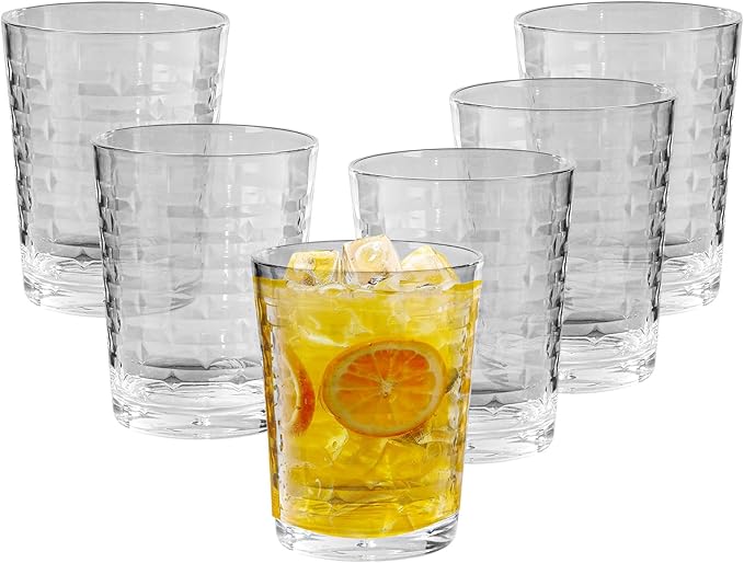 Acrylic Clear Highball Plastic Cups | Plastic Reusable Tumblers 16oz (Set of 6) | Stackable | BPA-free Tumblers | Shatterproof | Top-rack Dishwasher Safe