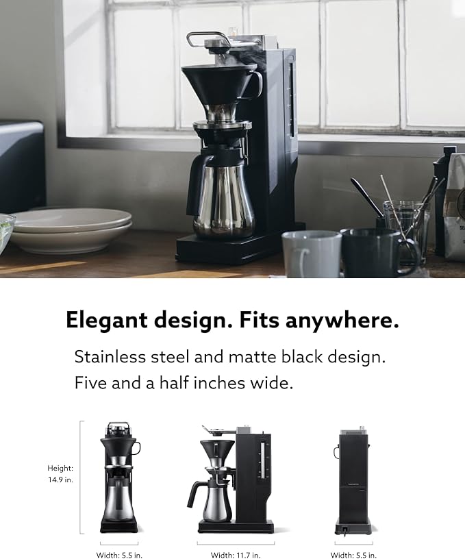 BALMUDA The Brew | Automatic Pour Over Coffee Maker | Clear Brewing Method | Precise Temperature Regulation | Three Brewing Modes: Regular, Strong, Iced | Compact Design | US Version