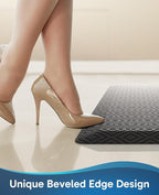 Ophanie Kitchen Mats for Floor, 3/4 inch Thick, 20x39 Anti Fatigue Cushioned Mat, Kitchen Rugs, Waterproof, Comfort Ergonomic Standing Mat for Office, Home, Sink, Black Non-Slip Ridged Bottom