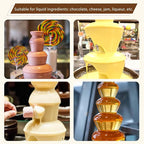 7 Tiers Chocolate Fountain, Stainless Steel Chocolate Waterfall Machine, Hot Cheese Fondue Tower with Automatic temperature control
