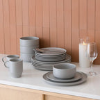 WENSHUO Dinner Plates Set of 6, Chip and Scratch Resistant (Sandstone Gray, 10.5 Inch)