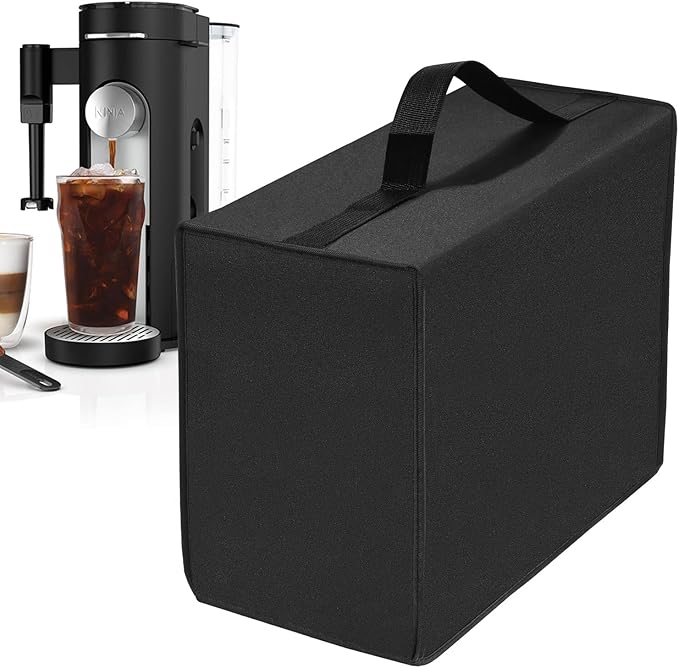 Coffee Maker Dust Cover for Ninja Pod & Grounds Specialty Single-Serve Coffee Maker PB051/PB051GB/PB051SG/PB051ST, Heavy Duty Waterproof Coffee Machine Protective Cover Case (Black)