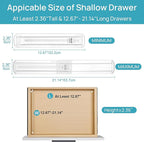 Vtopmart 8 Pack Shallow Drawer Dividers, 2.36" High 12.67"-21.14" Adjustable Expandable Kitchen Drawer Organizer, Clear Plastic Organizer Separators for Flatware, Utensil, Cutlery, Underwear, Clothes