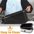 14 Quart Roaster Oven with Self-Basting Lid, Turkey Defrost & Warm Function, Turkey Roasting Pan with Removable Roasting Rack, Adjustable Temperature for Use as a Slow Cooker, Stainless Steel, Silver