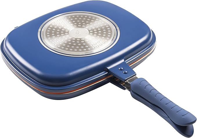 Mundial 12-Inch Take-A-Part Double Skillet – Nonstick Ceramic Coated Frying Pan for All Stovetops (Gas, Electric, Induction, Ceramic) – Dishwasher Safe with Extra Silicone Seal