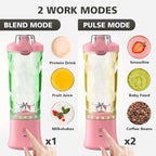 Portable Blender for Shakes and Smoothies- Personal Juicer 20 OZ Electric Protein Shaker Bottle with Insulated Sleeve, USB-C Rechargeable,Travel Lid-Small Blender Cup for Kitchen, Office, Gym,Travel