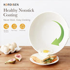 Nonstick Wok with Lid, 12 Inch Woks & Stir-fry Pans, Healthy Coating Induction Cookware, Compatible with All Stovetops, PFOA Free (Cream White)