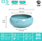 Small Hand Craft Dessert Bowls - 12oz, Set of 6 - Microwave, Oven, Dishwasher Safe, Ice Cream,Soup,Snacks, Rice, Cereal, Chili, Side Dishes, Dips, Ideal Gift - Natural Assorted Colors