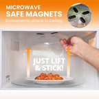 Magnetic Splatter Cover, 12-Inch Clear BPA-Free Food Lid, Vented Plate Guard with Steam Vents, Anti-Splash Microwave Lid, Dishwasher Safe, Space-Saving Magnetic Storage - Onyx Black