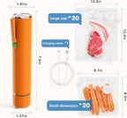 Vacuum Sealer Machine, Portable Handheld Vacuum Sealer with 40PCS Reusable Zipper Vacuum Bags (Vacuum Sealers+ 20 large+20 small vacuum seal bags)
