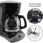 12-Cup Replacement Coffee Carafe Compatible with Mr. Coffee Coffee maker Pot, Replace Part# PLD12 PLD12-RB Series, Black Handle