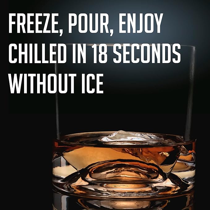 LIITON Mont Blanc Heavy Crystal Whiskey Glasses Gift Set of 2, Thick Freezable Bourbon Glass 1lb Each, Premium Whiskey Gifts for Men, Frozen Crystal Chills Cocktails, 10 oz