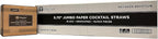 2,000 Count | Kingseal FSC Certified Paper Cocktail Straws, Stirrers, Unwrapped, 5.75 Inch Length x 6mm Diameter, BLACK, "Jumbo" Size, Biodegradable, Earth Friendly, Bulk Pack - 4 Boxes x 500