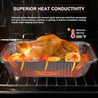 GrillChef Aluminum Foil Pans with Lids, Disposable 9x13 Baking Pans, 25 Pack Tin Foil Holders Half Size for Cake, Steam Table, Cooking, Heating, Storing, Aluminum Trays Heavy Duty