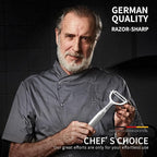 MAD SHARK Ultra Sharp vegetable peelers for kitchen – 10 Years No-Rust Stainless Steel Serrated Potato Peeler Easy to Use Y Peeler with Durable Non-Slip Ergonomic Grips for Carrots, Fruits, Veggie