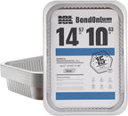 Aluminum Foil Pans, Extra Heavy Duty Disposable Aluminum Baking Pans, 14.57"×10.63" Steam Table Pans for Cooking, Heating, Storing, Prepping Roasting and Chafing (15 Pack Silver)