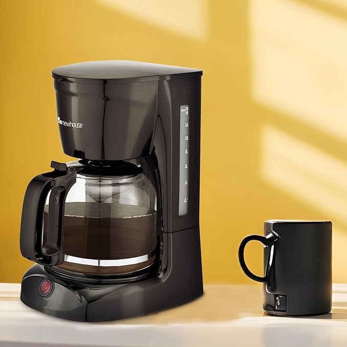 Newhouse Electric Coffee Machine NHCM-001-12, 12-Cup Coffee Maker with Auto Shut Off, Electric Pot with Metal Mesh Coffee Filter Basket, ETL Certified for Hospitality and Residential Use