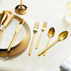 KINGSTONE Gold Silverware Set, 60 Piece Flatware Cutlery Set for 12, 18/10 Stainless Steel Silverware Mirror Polished Dishwasher Safe for Home, Restaurant, Wedding, Party(Gold, 60 pieces for 12)